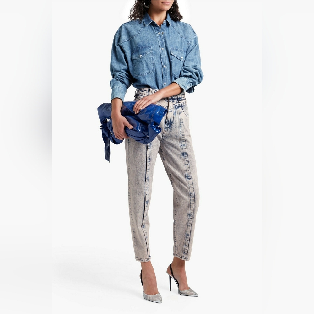 IRO Mojo Acid wash high rise tapered leg  jeans